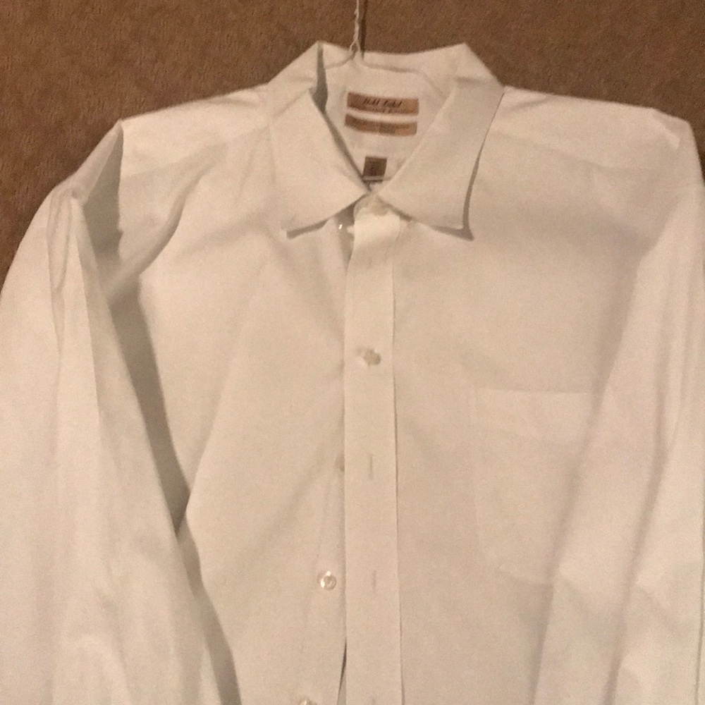 White button down long sleeve shirt